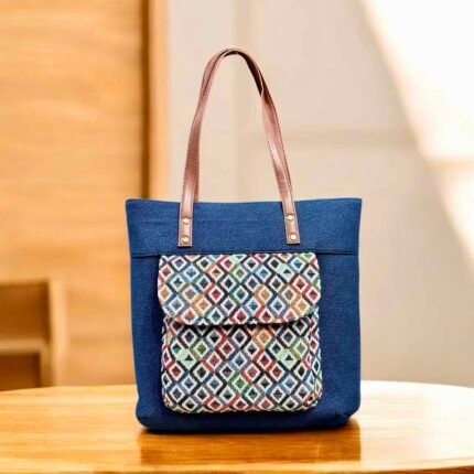 Denim Jacquard Tote