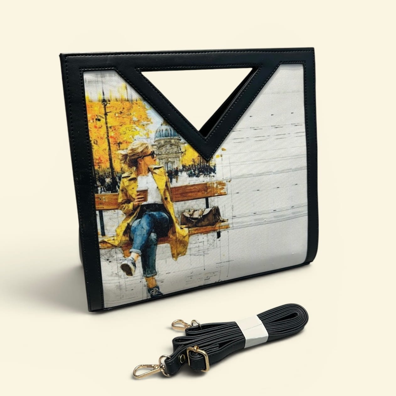 IMG_2419 Printed V Cut Satchel - Image 1