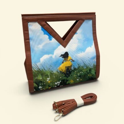 Printed V Cut Satchel
